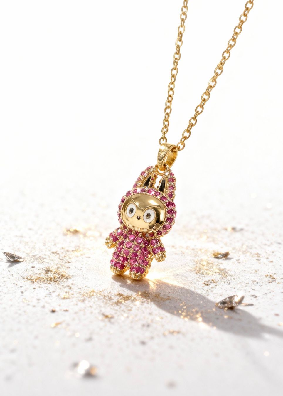 正規品　labubu ペンダントチェーン Pink Labubu Pendant 