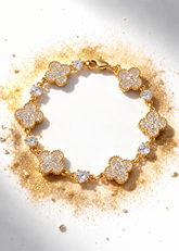 Crystal Gold Clover Bracelet
