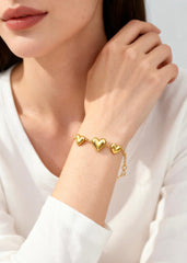Gold Heart Bracelet "Adjustable"
