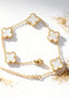 Pearl Gold Clover Bracelet "Adjustable"