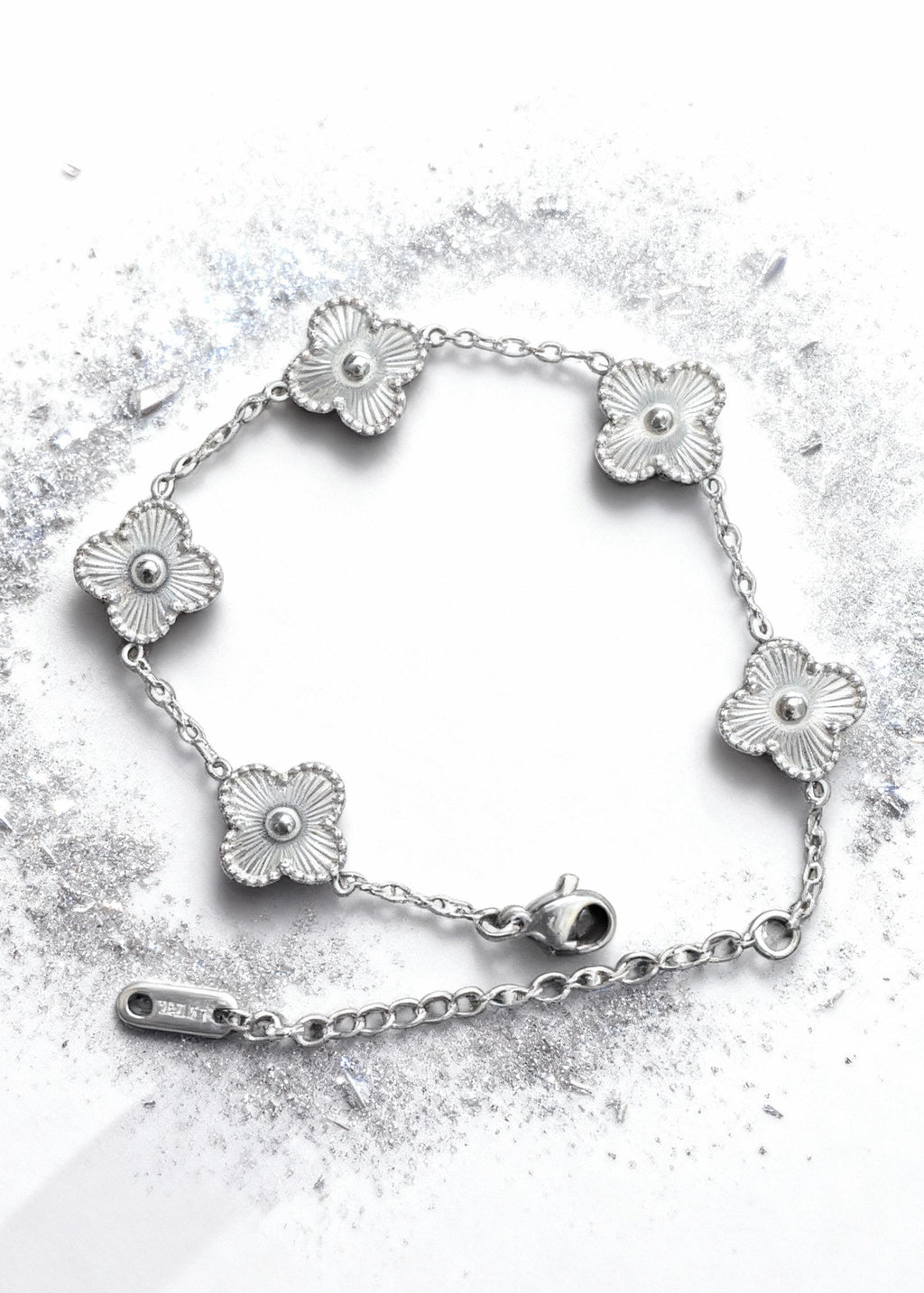 Silver Clover Bracelet "Adjustable"
