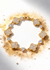 Crystal Gold Clover Bracelet