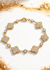 Crystal Gold Clover Bracelet