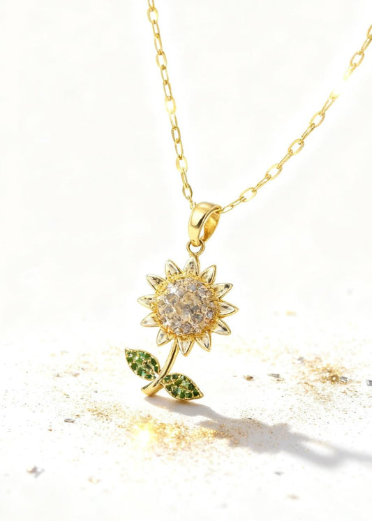 Rising Sunflower Pendant "Adjustable Chain" 914