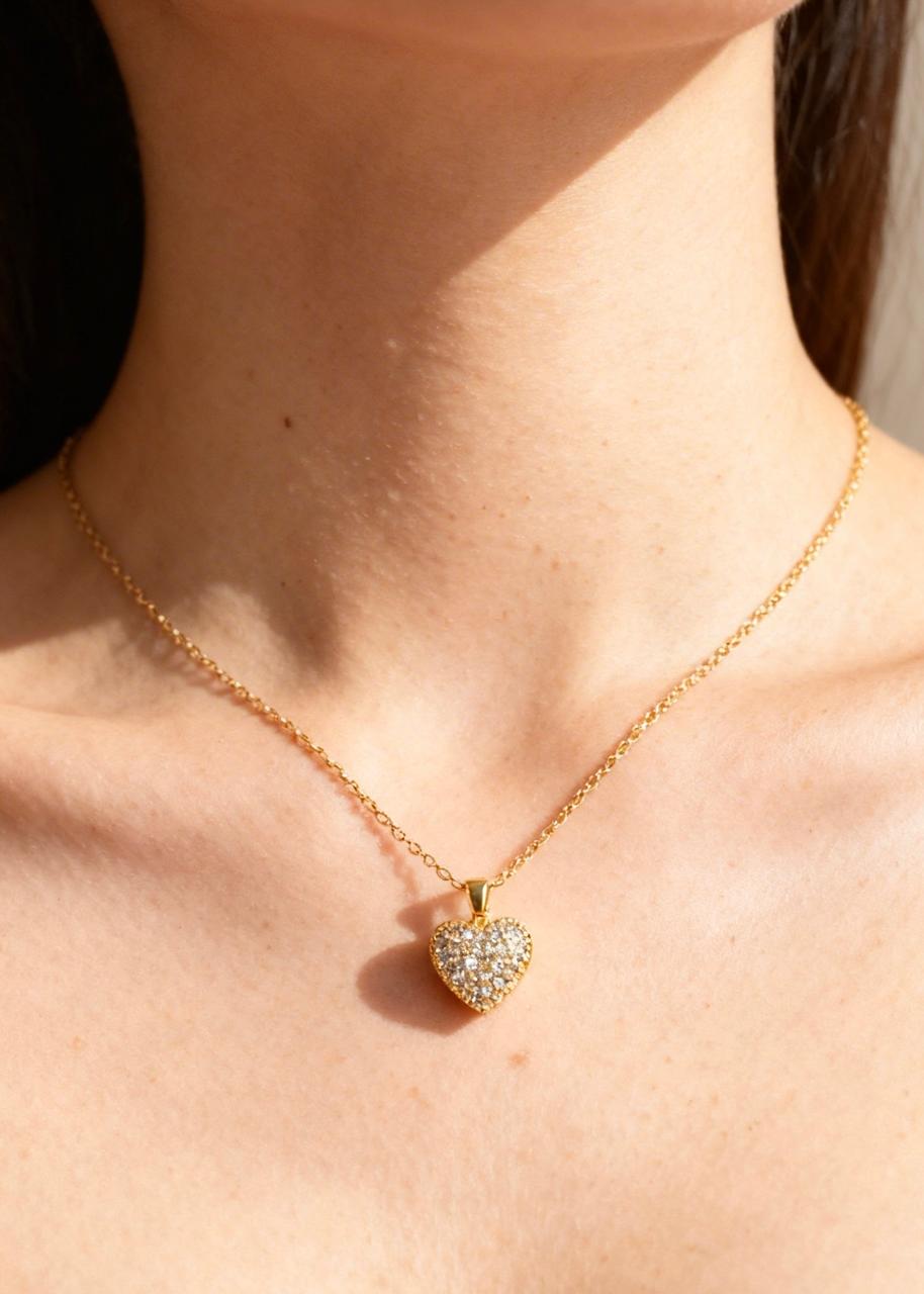 Open Heart Pearl Pendant "Adjustable Chain"