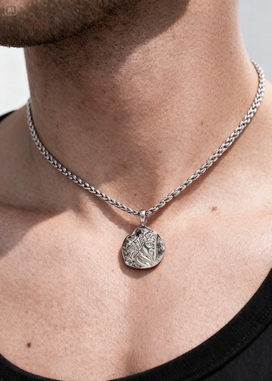 Roman Dinar Pendant "Adjustable Chain"