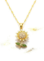 Rising Sunflower Pendant "Adjustable Chain"