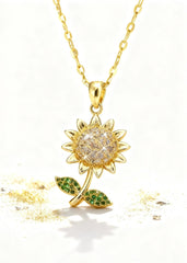 Rising Sunflower Pendant "Adjustable Chain"