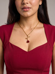 Falling Rose Pendant "Adjustable Chain"